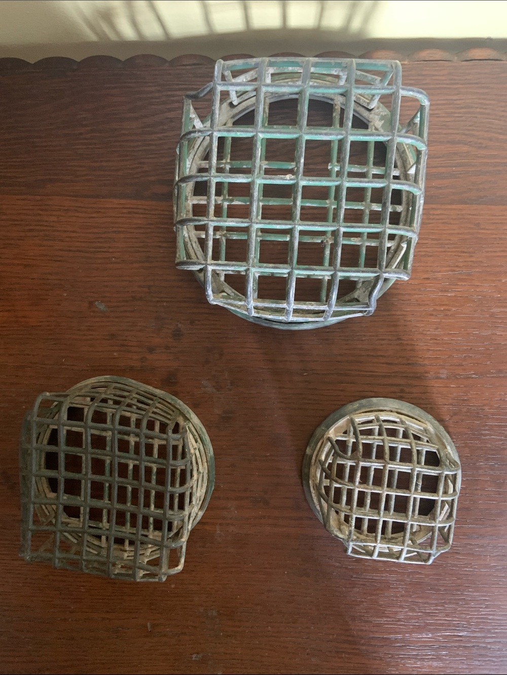 Vintage Dazey Metal Floral Frogs Set of Three Small One Has No Marks